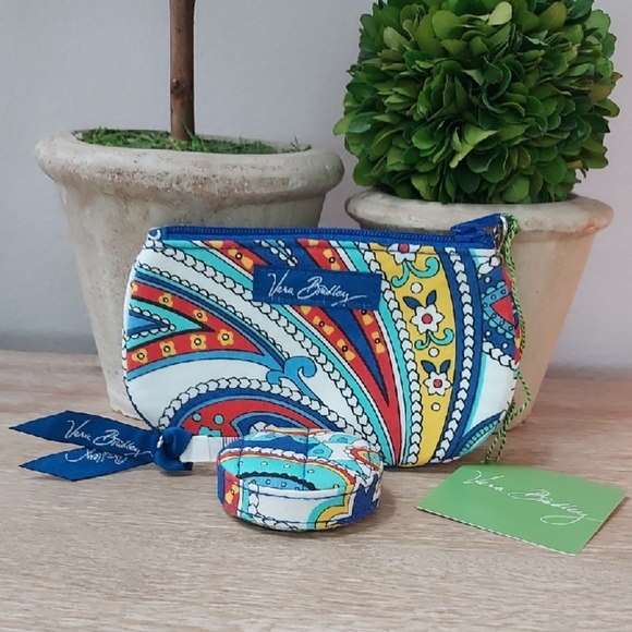 Vera Bradley Marina Paisley Id Card Holder & Measuring Tape Set~NWT - Picture 1 of 3